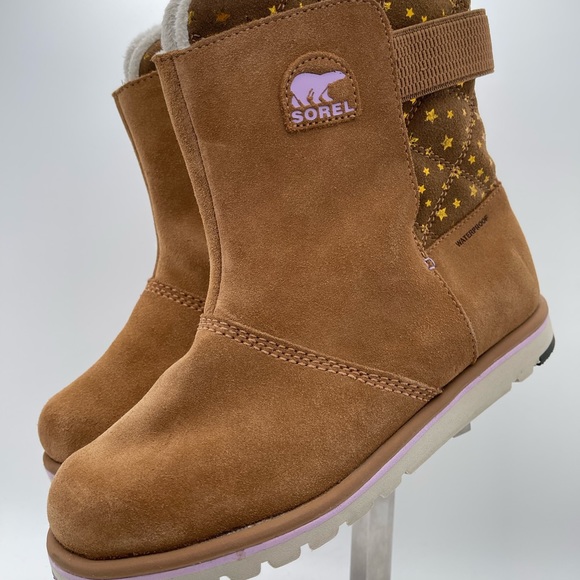 Sorel Shoes Sorel Rylee Boots Elk Brown Suede Gold Foil Stars